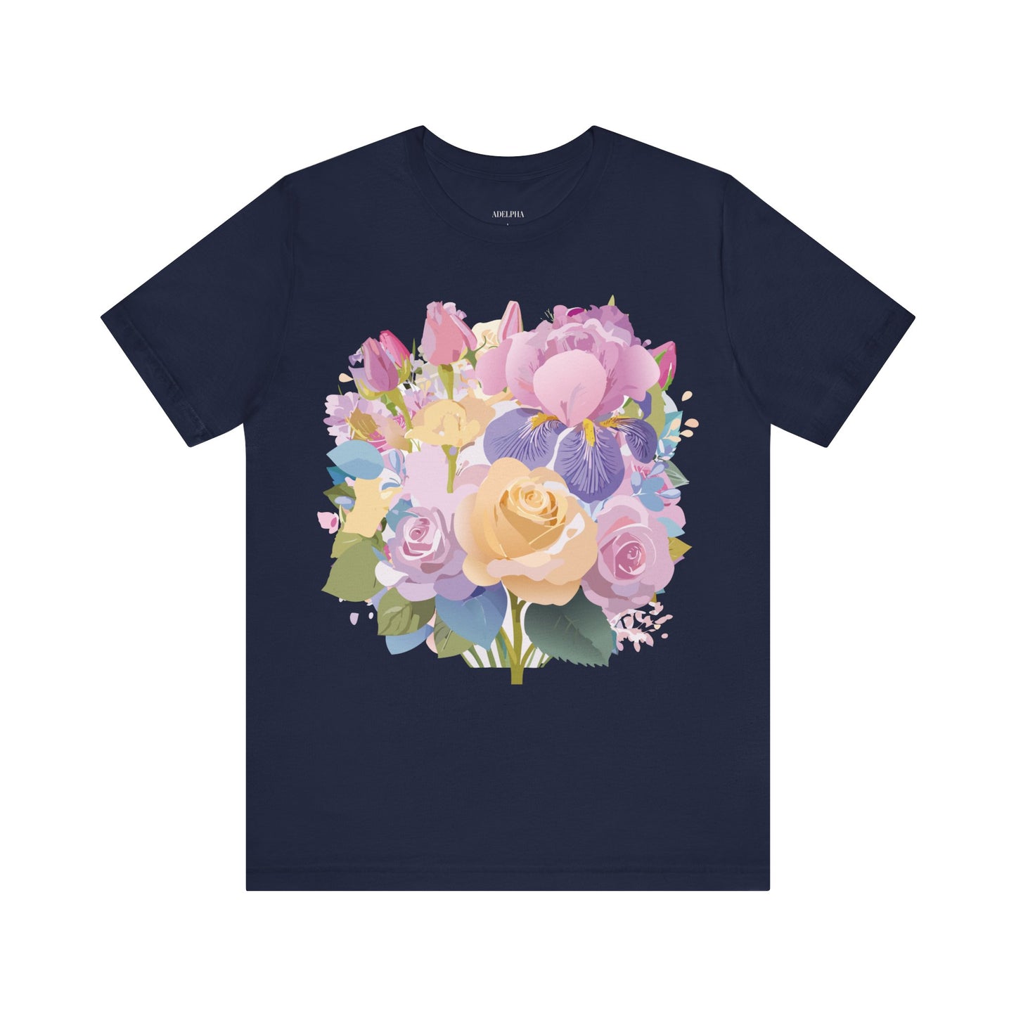 Natural Cotton Tee Shirt with Flowers