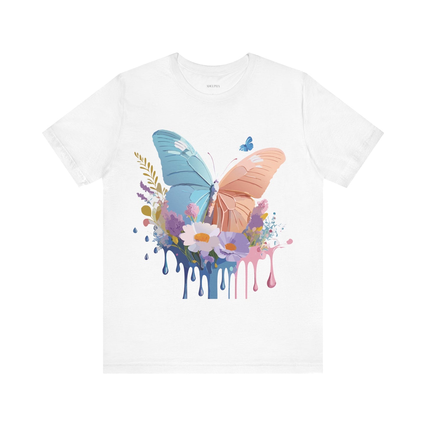 Natural Cotton Tee Shirt with Butterfly