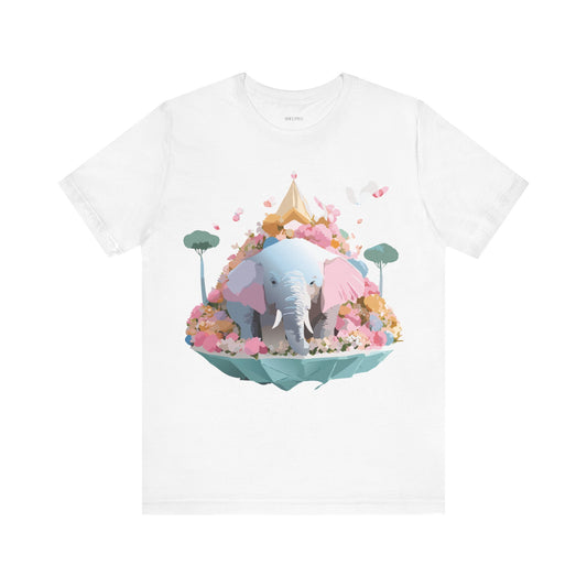 Natural Cotton Tee Shirt with Elephant