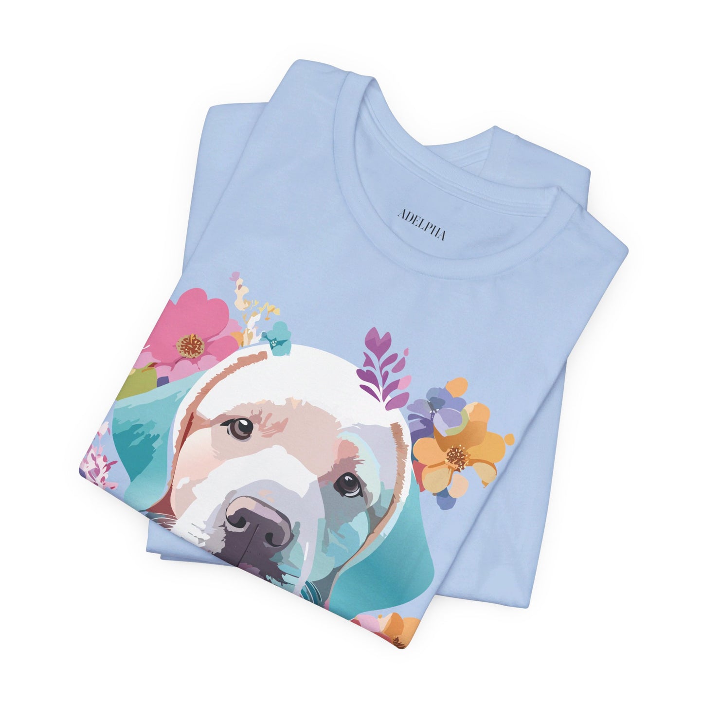 Natural Cotton Tee Shirt with Dog