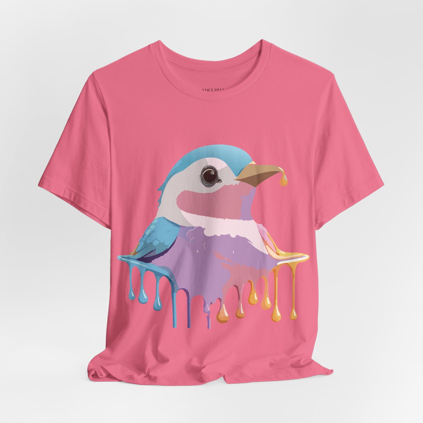 Natural Cotton Tee Shirt with Bird