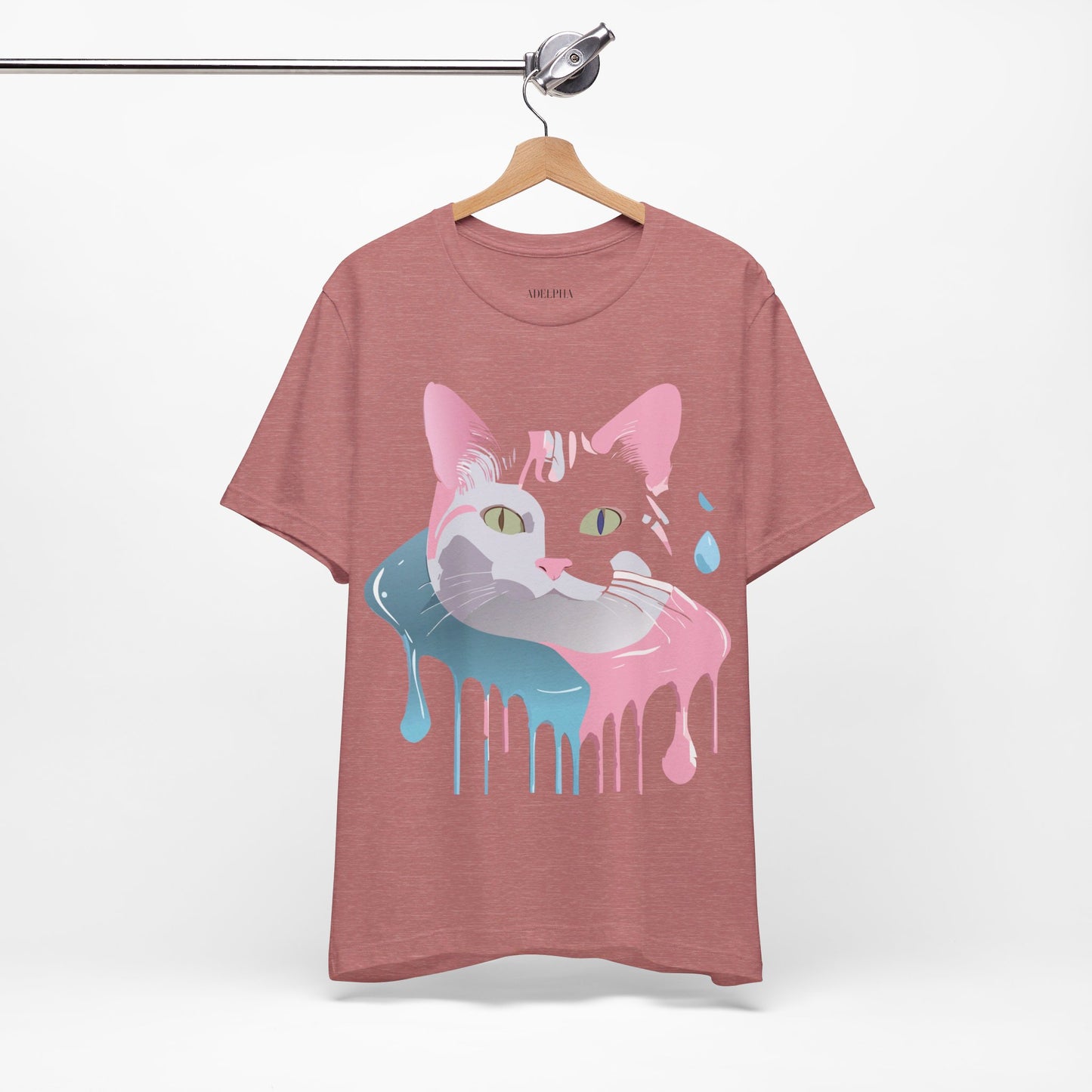 Natural Cotton Tee Shirt with Cat