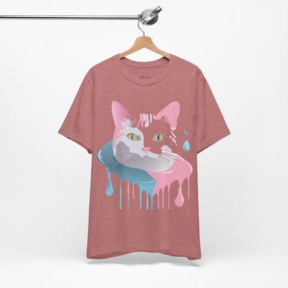 Natural Cotton Tee Shirt with Cat Printify