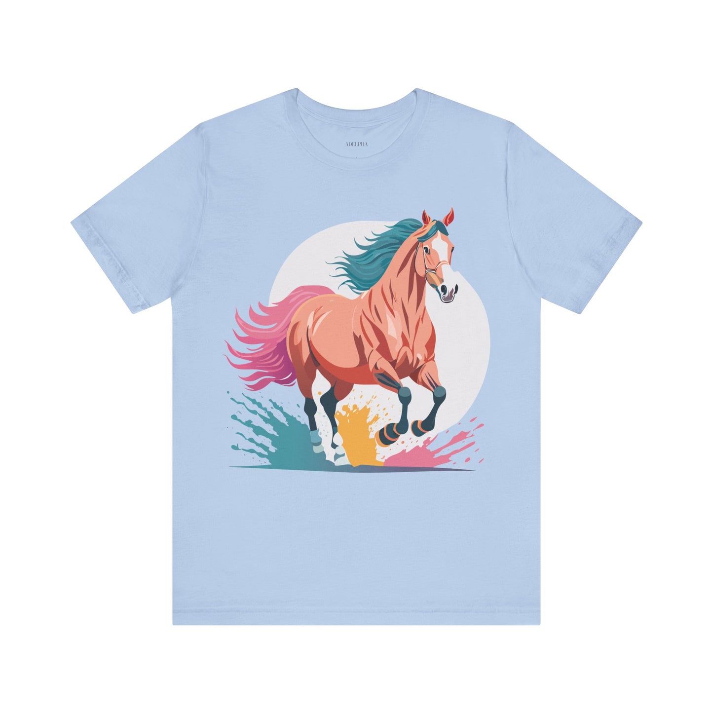 Natural Cotton Tee Shirt with Horse