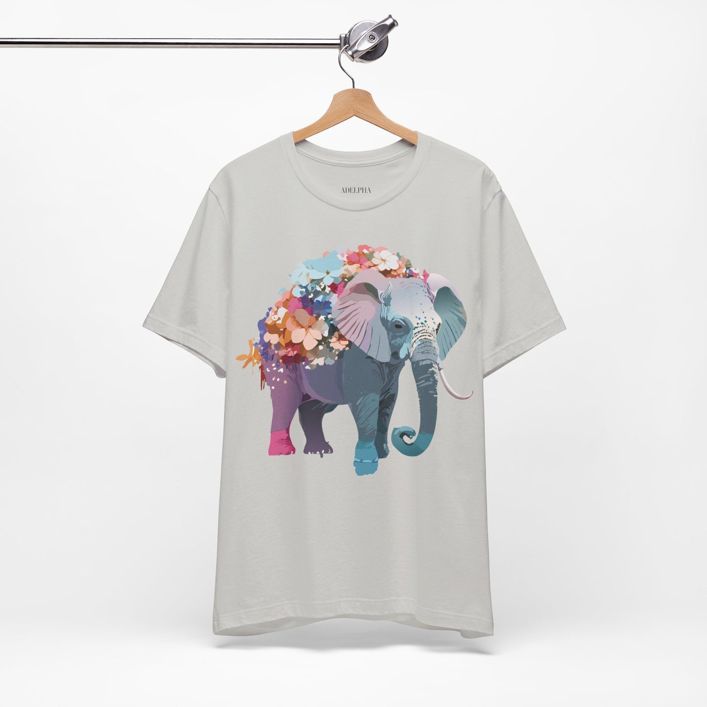 Natural Cotton Tee Shirt with Elephant