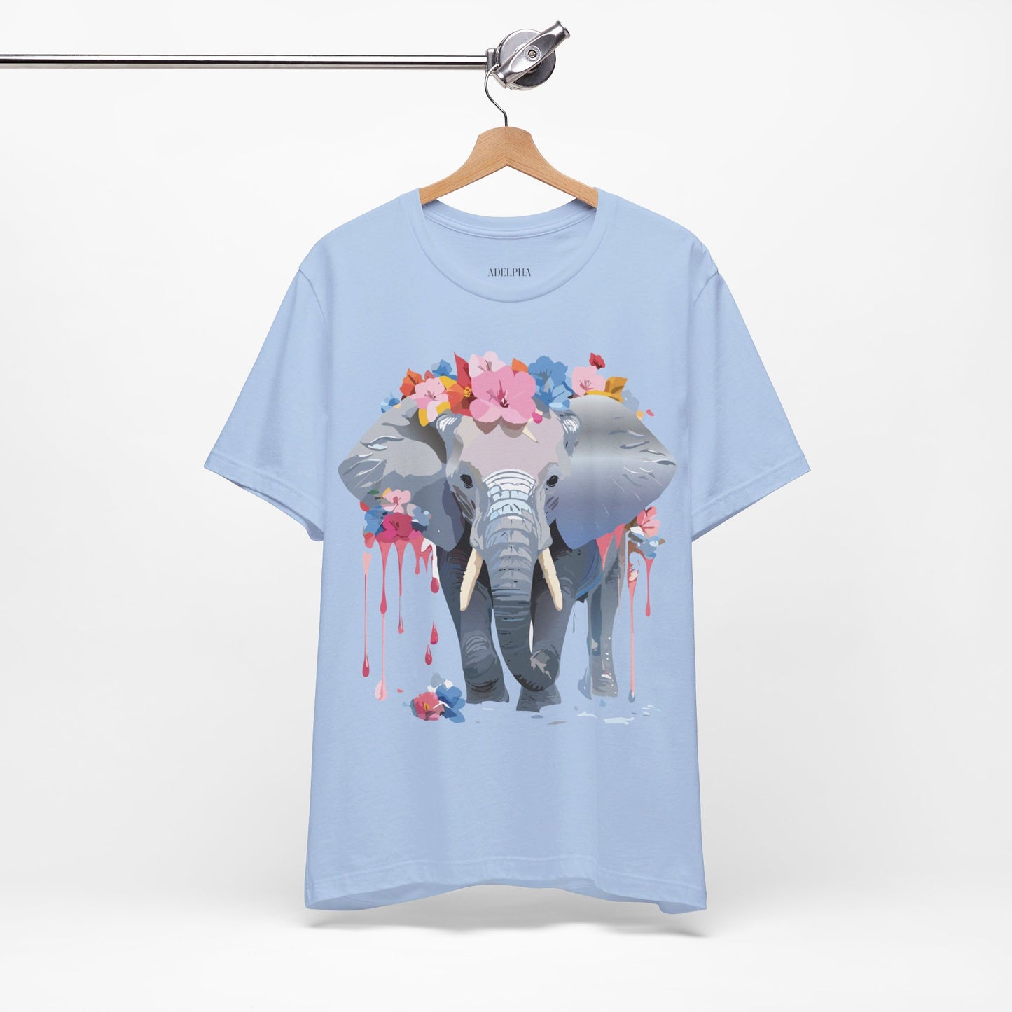 T-shirt en coton naturel avec motif éléphant