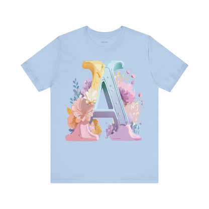 Natural Cotton Tee Shirt - Letters Collection - A Printify