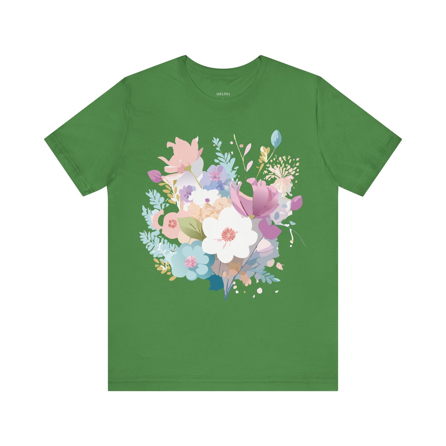 Natural Cotton Tee Shirt with Flowers