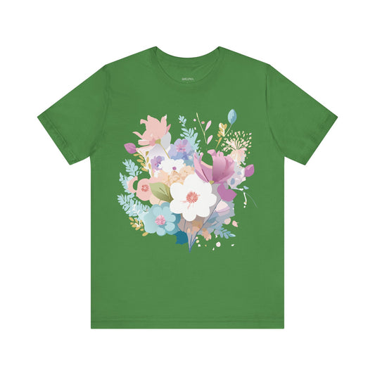 T-Shirt aus natürlicher Baumwolle mit Blumen