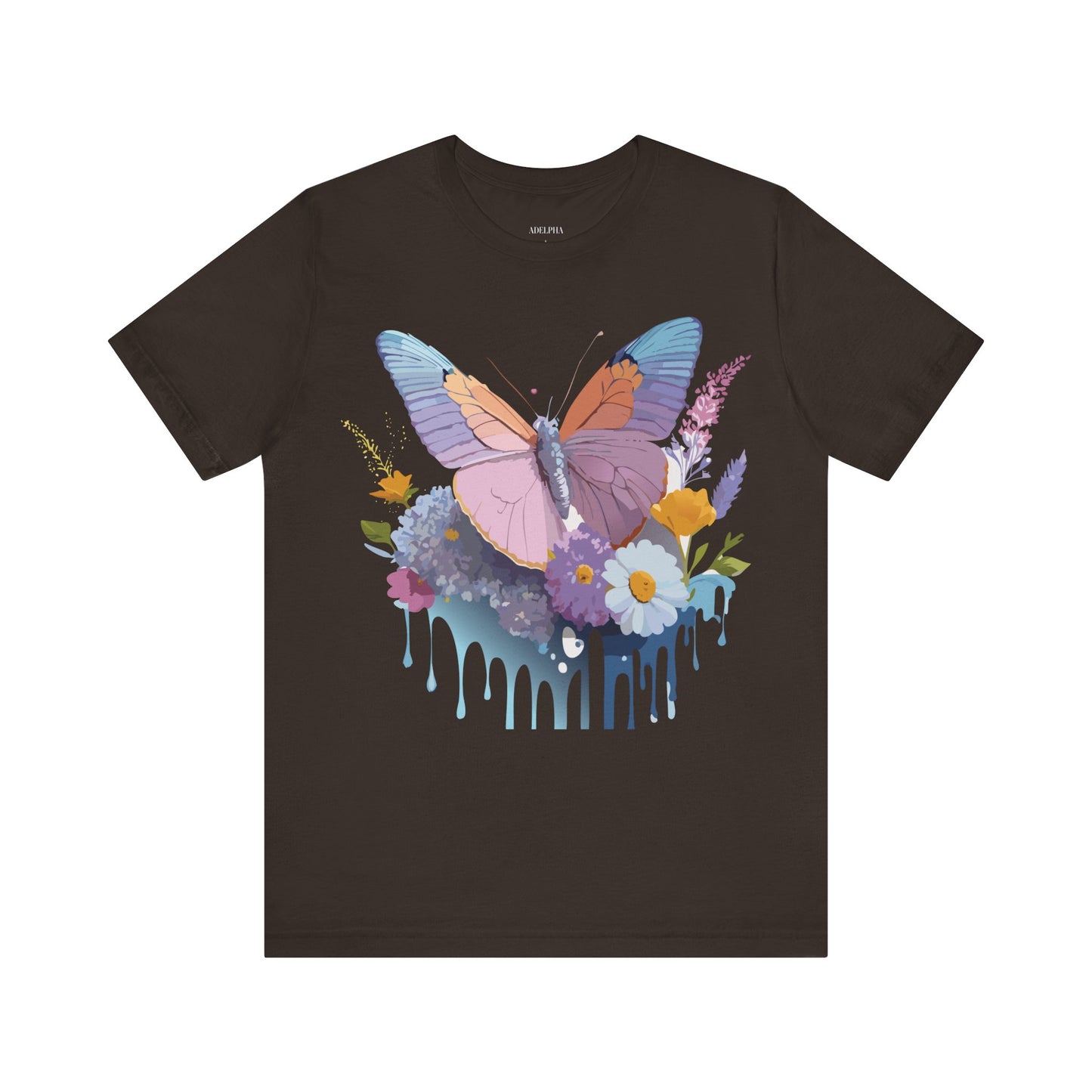 Natural Cotton Tee Shirt with Butterfly