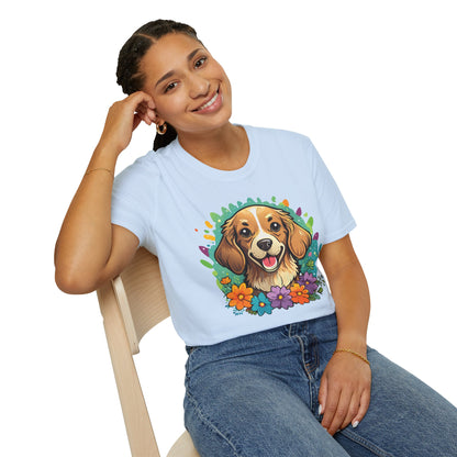 Dog Lover Unisex Animal Print T Shirt Cotton Tee Gildan Softstyle 64000