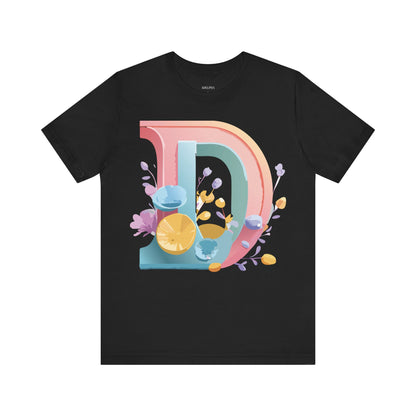 Natural Cotton Tee Shirt - Letters Collection - D Printify