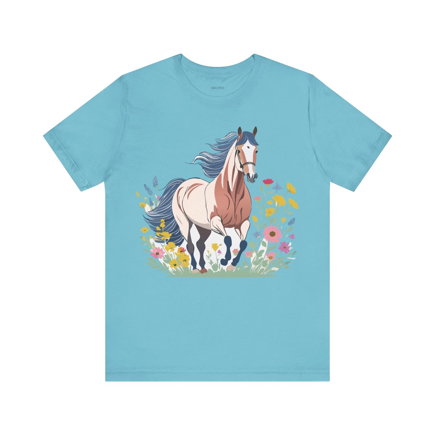 Natural Cotton Tee Shirt with Horse