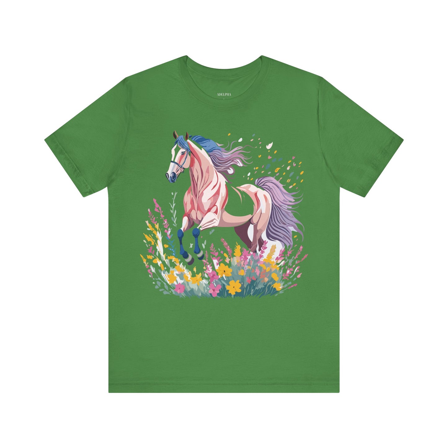 Natural Cotton Tee Shirt with Horse