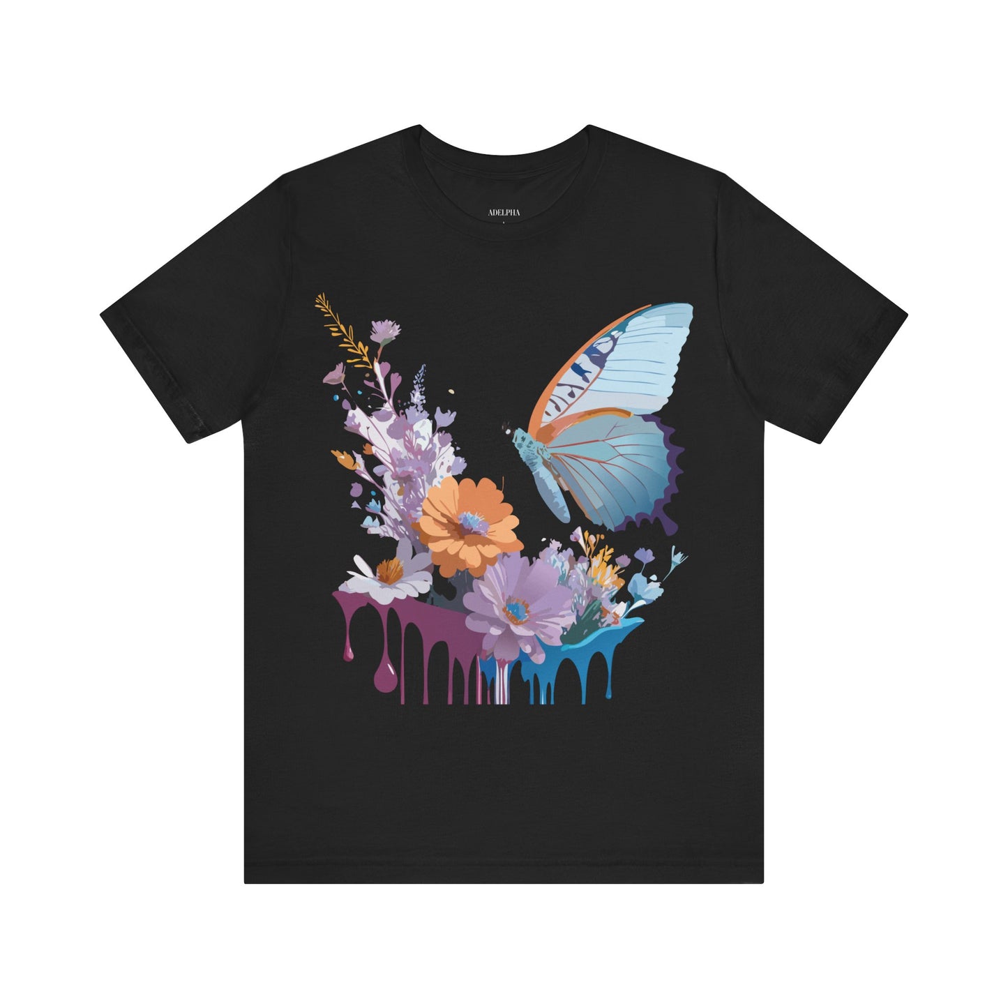 Natural Cotton Tee Shirt with Butterfly