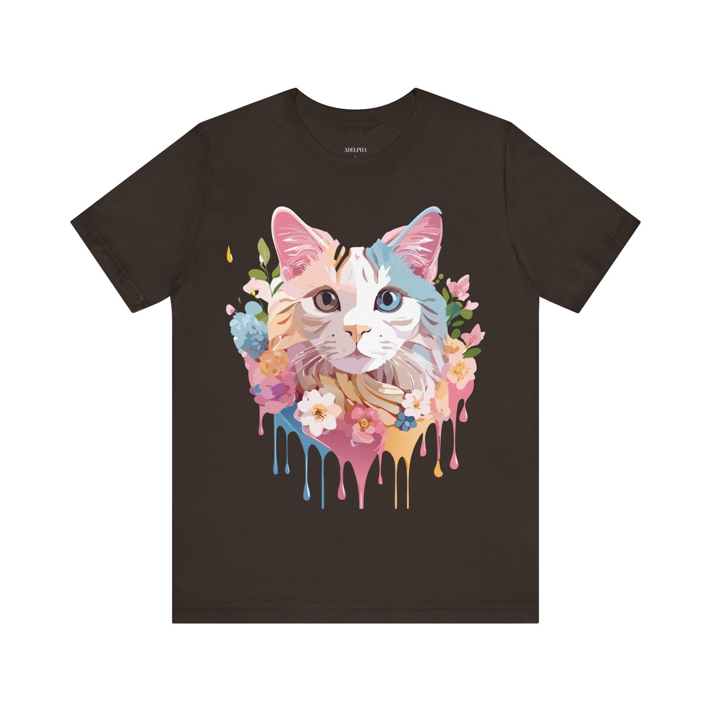 Natural Cotton Tee Shirt with Cat