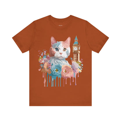Natural Cotton Tee Shirt with Cat Printify