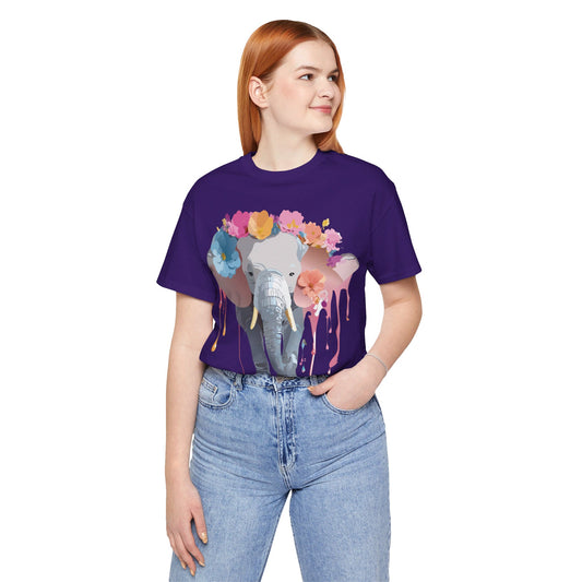 Natural Cotton Tee Shirt with Elephant Printify