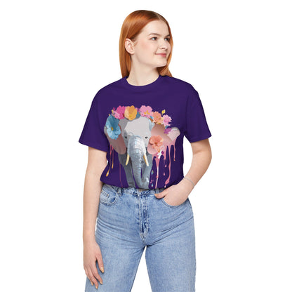 Natural Cotton Tee Shirt with Elephant Printify