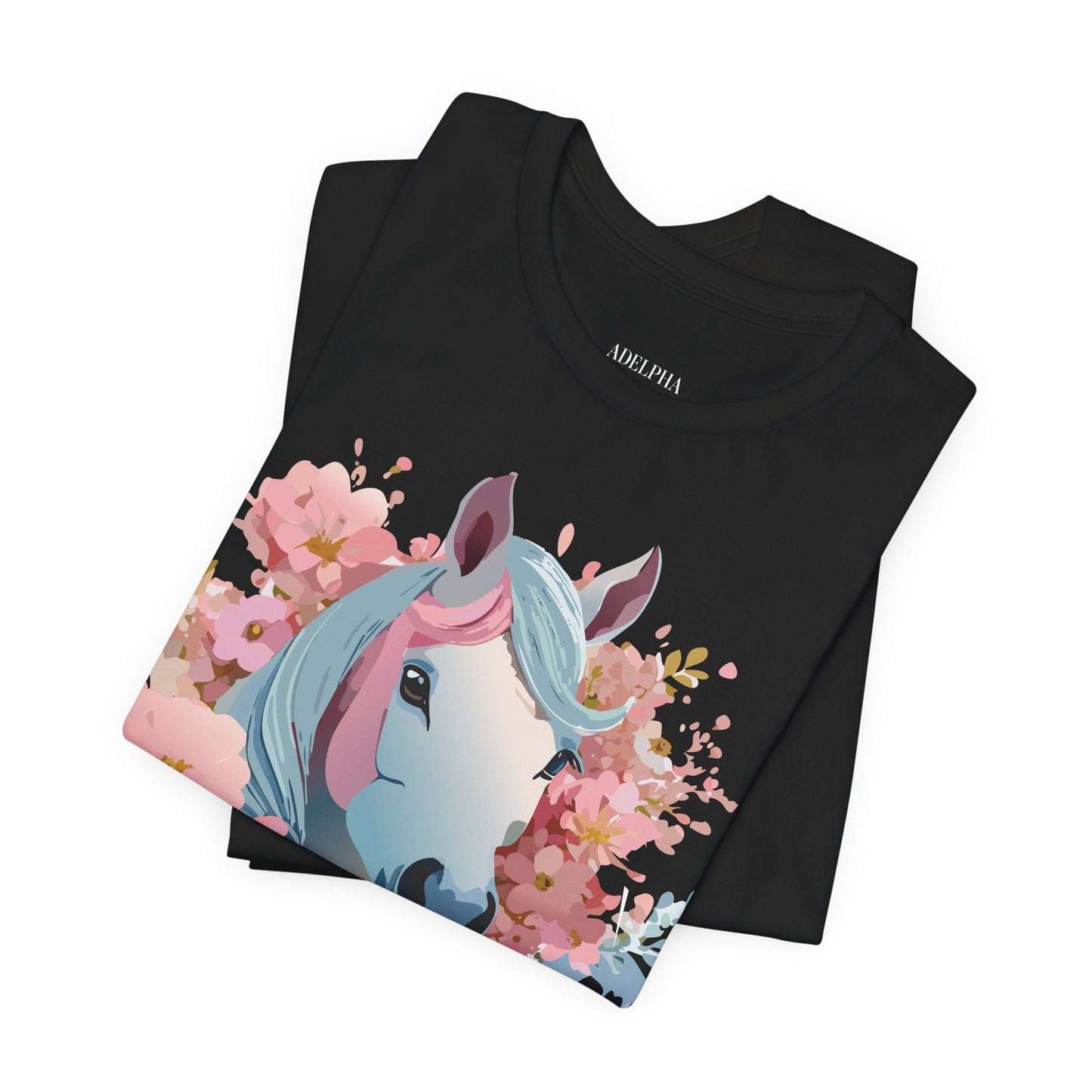 Natural Cotton Tee Shirt with Horse