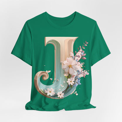 Natural Cotton Tee Shirt - Letters Collection - J Printify