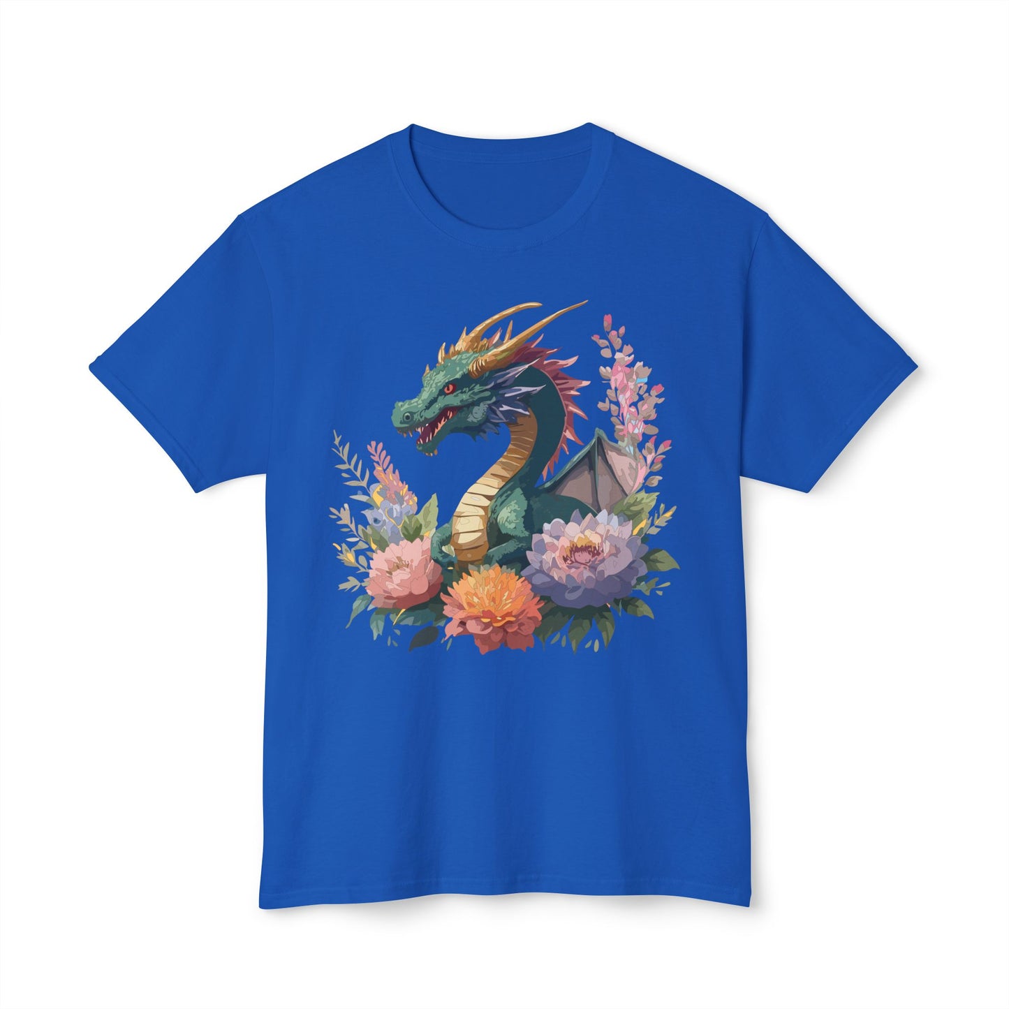 Dragon T-Shirt, Vintage Dragon Tee, Floral Tees, Dragon Art Design Shirt, Tee Shirt with Dragon 7