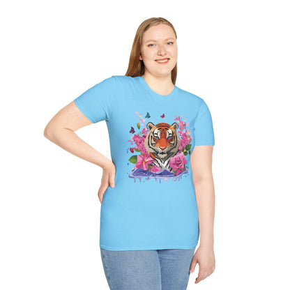 Tiger Shirt Unisex Gildan Softstyle Cotton Tee 100 Percent Ring Spun Comfort