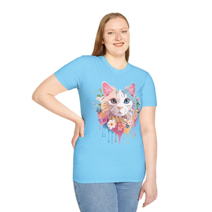 Cat Shirt Unisex Softstyle Tee 100 Percent Ring Spun Cotton Kitten Tee