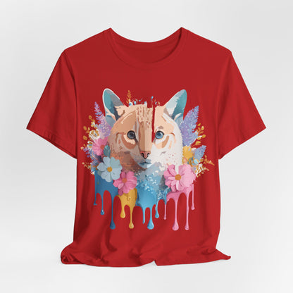 Natural Cotton Tee Shirt with Cat Printify