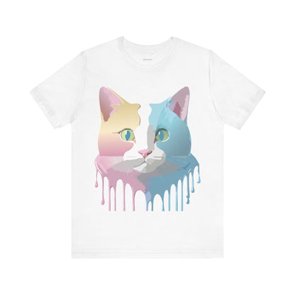 Natural Cotton Tee Shirt with Cat Printify
