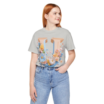 Natural Cotton Tee Shirt - Letters Collection - U Printify