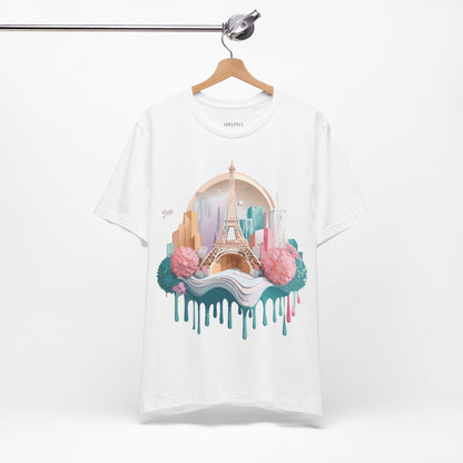 Natural Cotton Tee Shirt - Beautiful Places Collection - Paris Printify