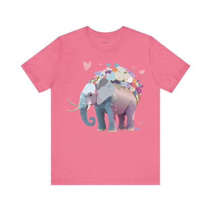 Natural Cotton Tee Shirt with Elephant Printify