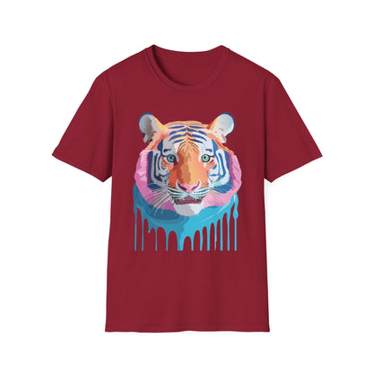 Tiger Print Unisex Softstyle Breathable Cotton Tee 64000 Gildan Shirt