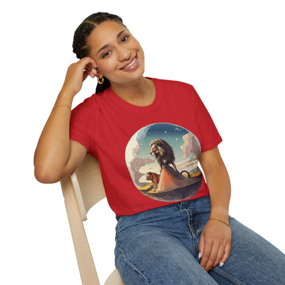 Lion Graphic T Shirt Unisex Softstyle 64000 Gildan 100 Percent Cotton Tee