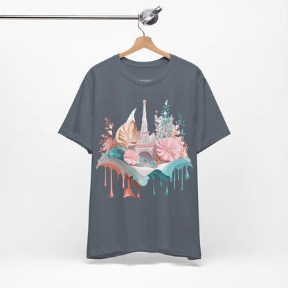 Natural Cotton Tee Shirt - Beautiful Places Collection - Paris Printify