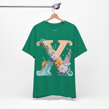 Natural Cotton Tee Shirt - Letters Collection - X Printify