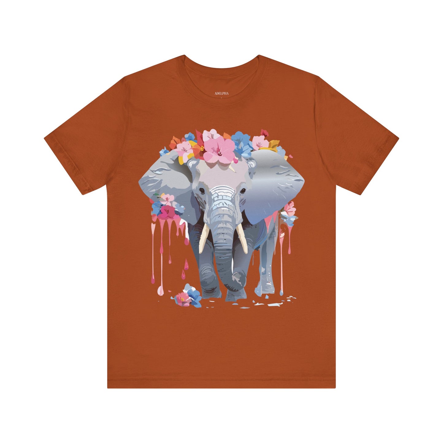 T-shirt en coton naturel avec motif éléphant