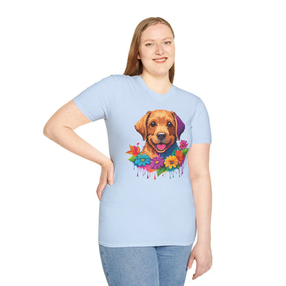 Unisex Dog Shirt With Animals Tee Softstyle Gildan 64000 Comfort Fit