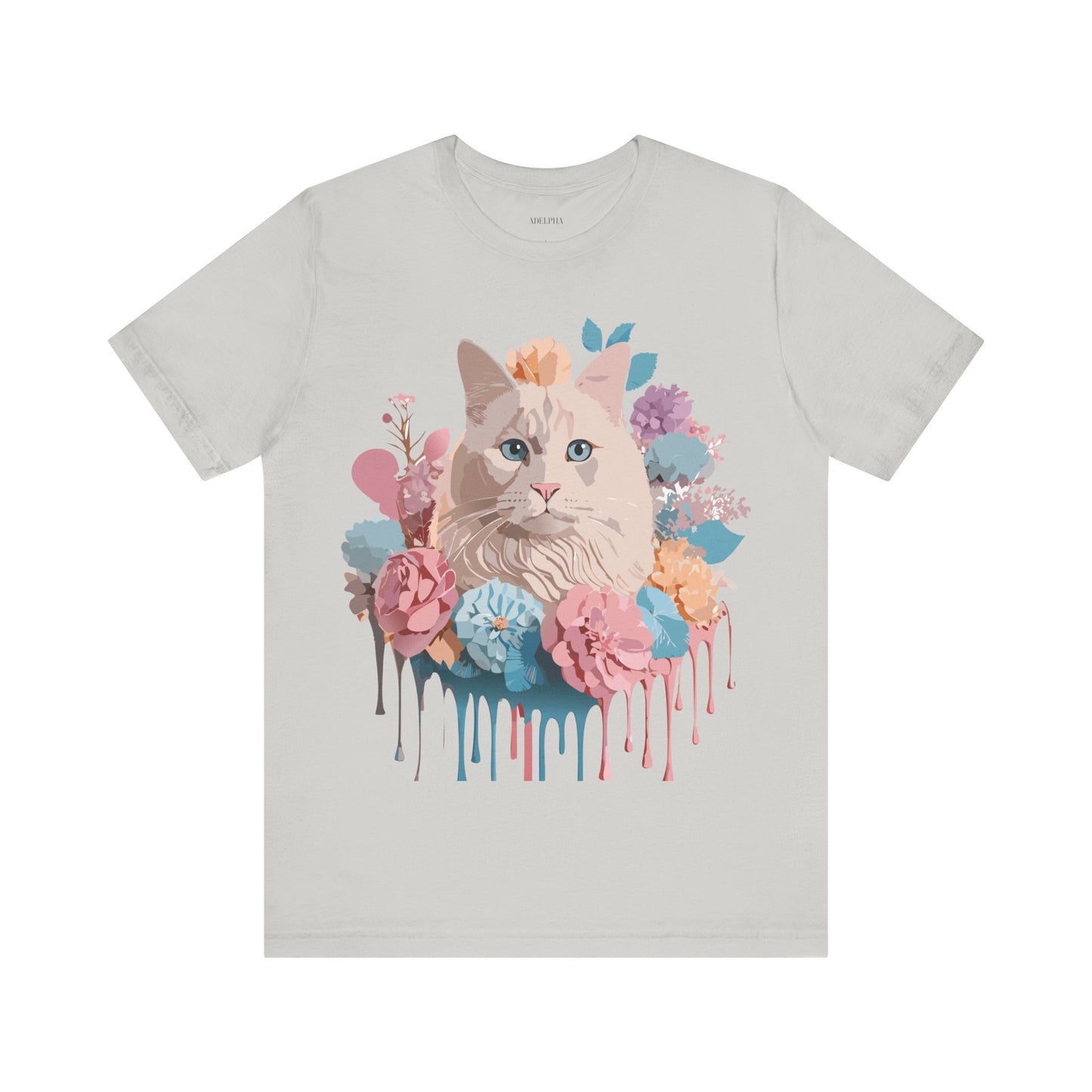 Natural Cotton Tee Shirt with Cat