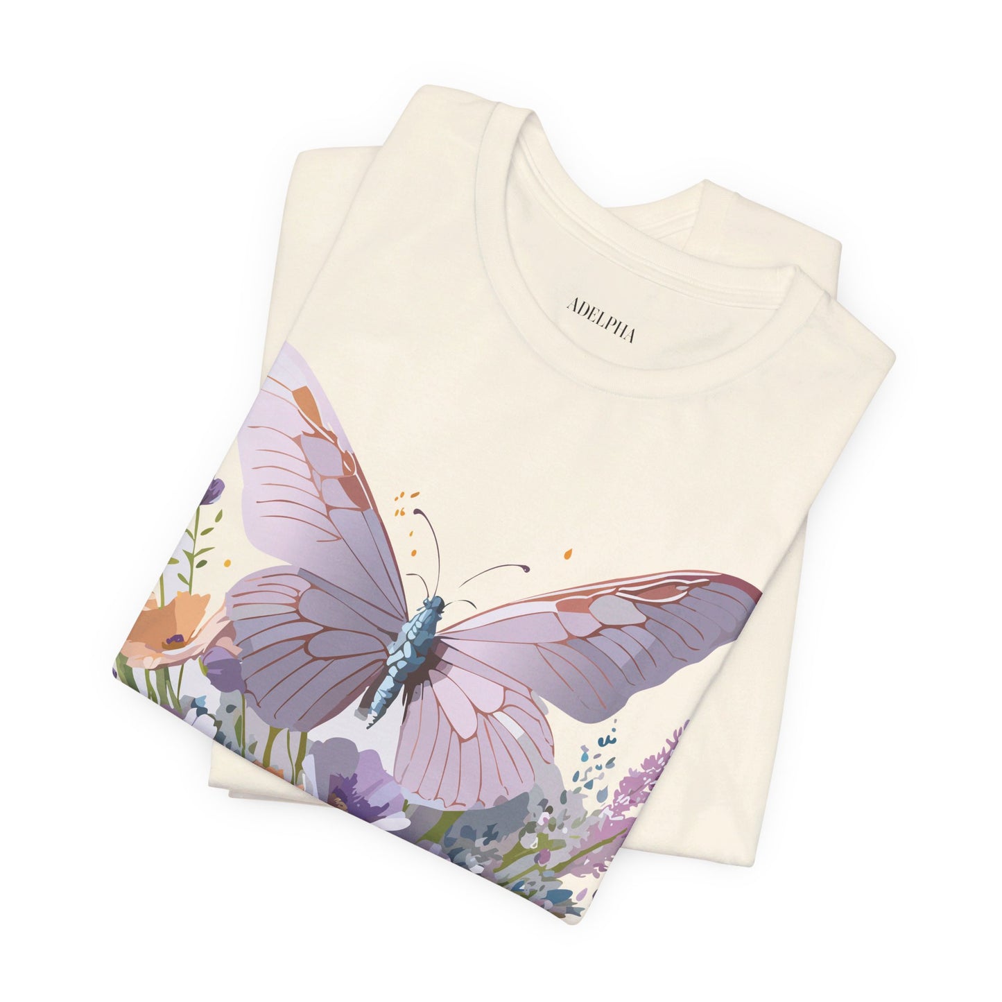 T-shirt en coton naturel avec papillon