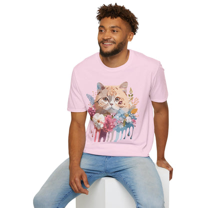 Cat Shirt Unisex Cat Tee Kitten Print Softstyle Gildan 64000