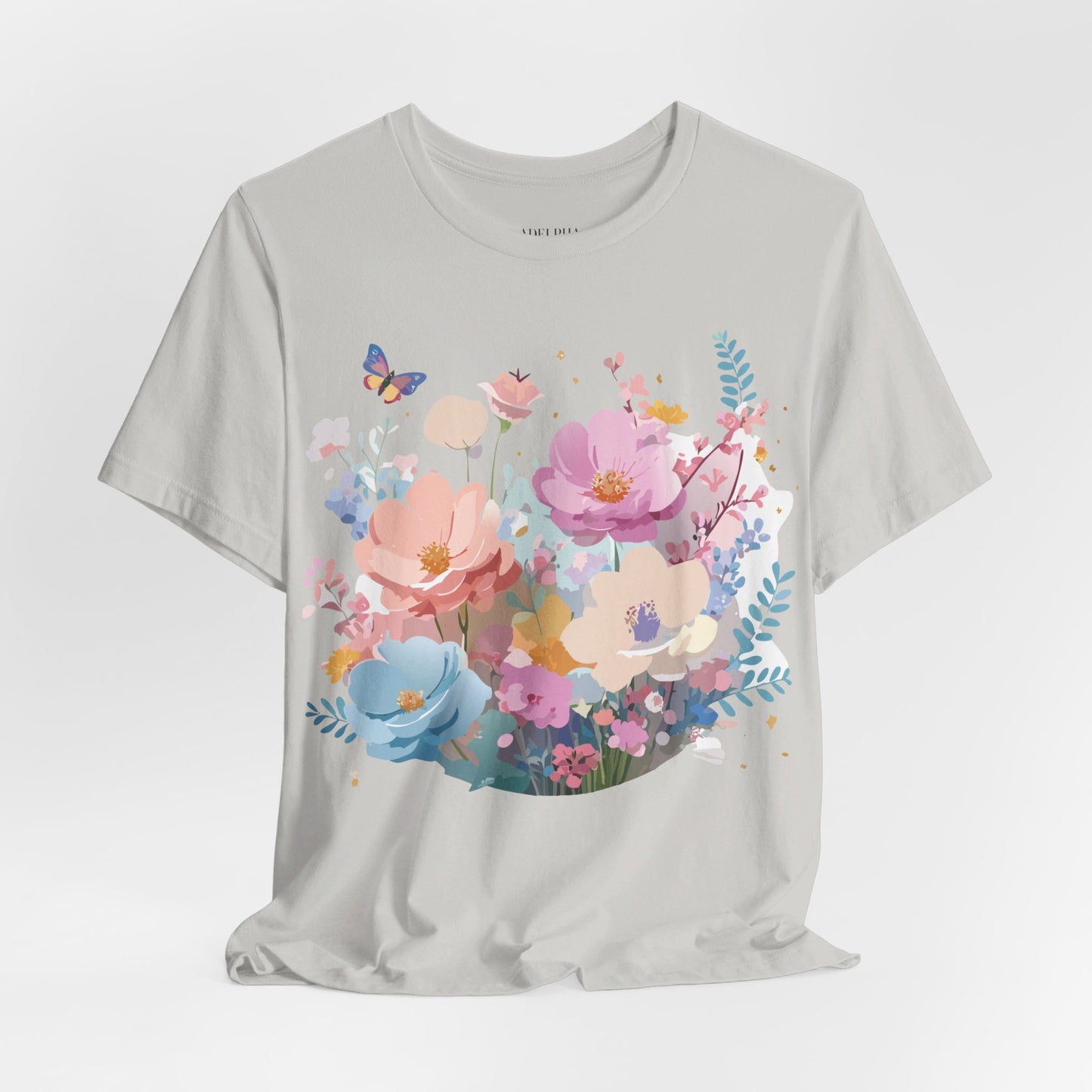 T-Shirt aus natürlicher Baumwolle mit Blumen