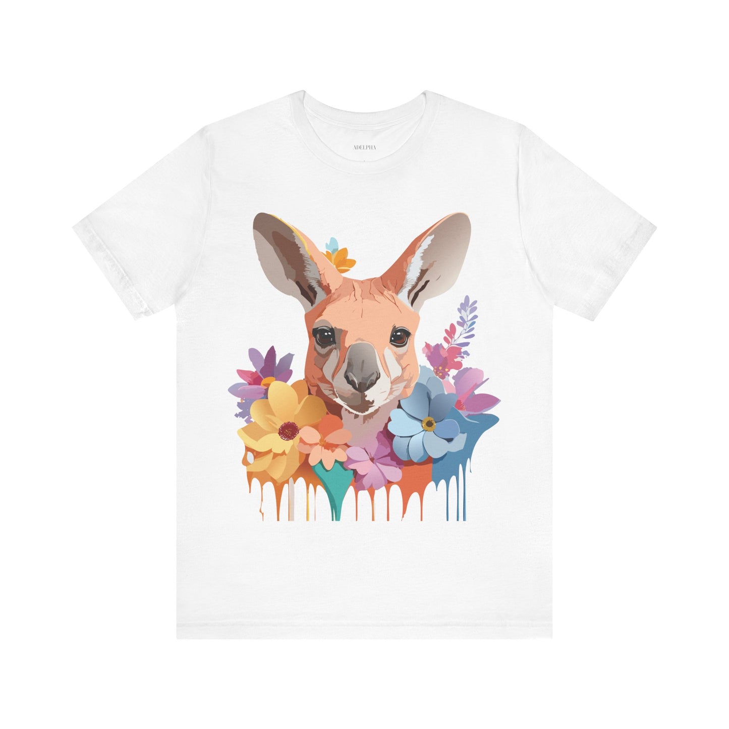 Natural Cotton Tee Shirt with Kangaroo