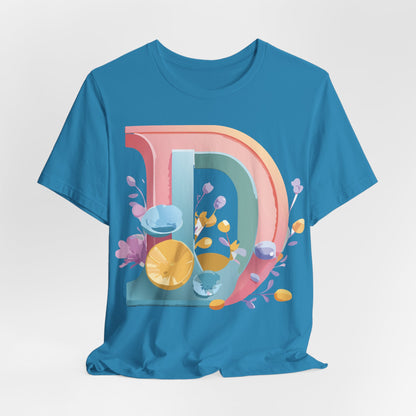 Natural Cotton Tee Shirt - Letters Collection - D Printify