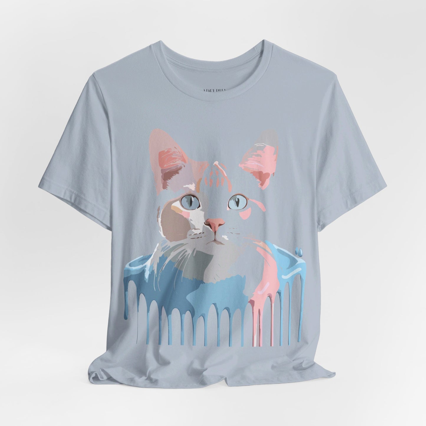 Natural Cotton Tee Shirt with Cat