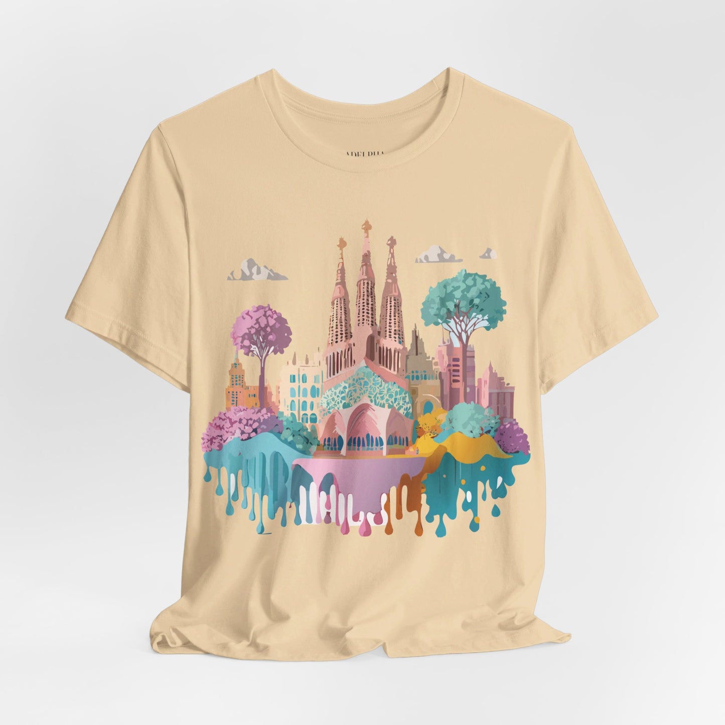 Natural Cotton Tee Shirt - Beautiful Places Collection - Barcelona