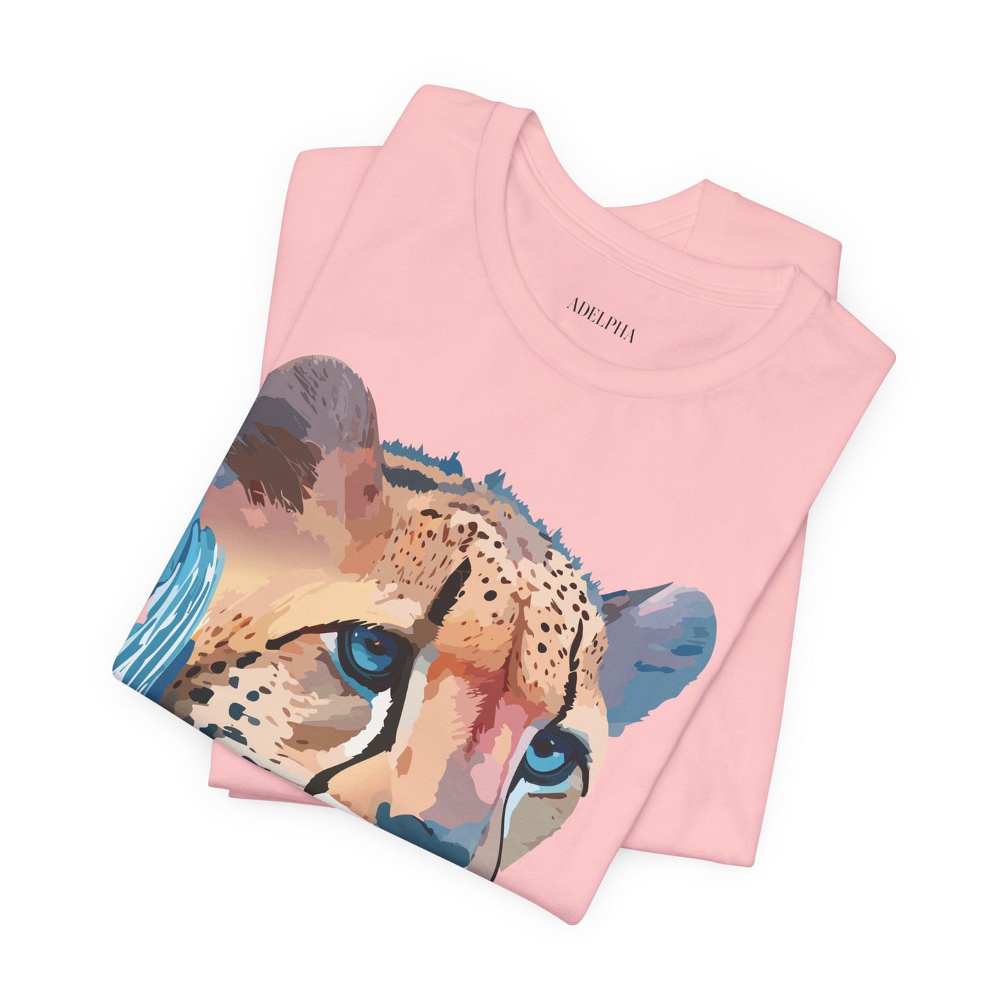 Natural Cotton Tee Shirt with Cheetah