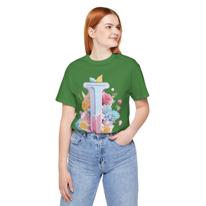 Natural Cotton Tee Shirt - Letters Collection - I Printify