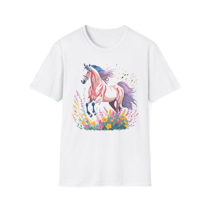 Horse Shirt Unisex Tee Animal Print Gildan Softstyle 64000 Ring Spun Cotton
